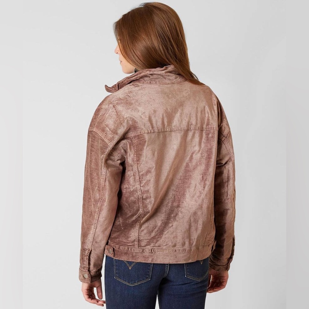 FREE PEOPLE Trucker Velvet Jacket Color MAUVE Size M/L - Picture 3 of 13